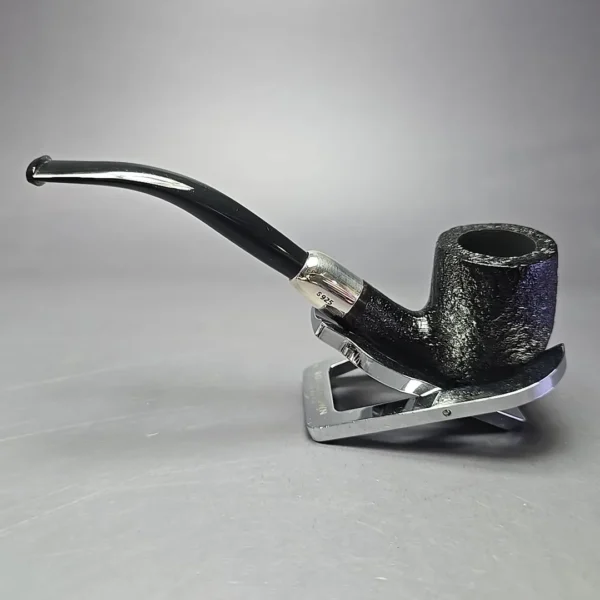 MBSD Briars Timeless Traditions 2 Sandblasted Bent Billiard w/ Silver Handmade Briar Pipe, New - Image 7