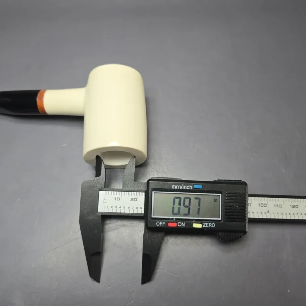 MBSD Meerschaum Deluxe Smooth Poker Block Meerschaum Pipe, Briar-Mortise, New - Image 9