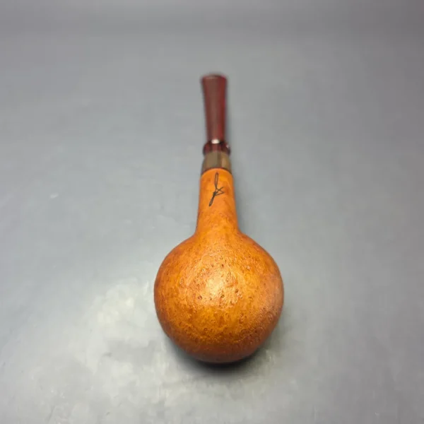 Brentegani Partially Sandblasted Apple w/ Horn Handmade Briar Pipe, New - Image 8