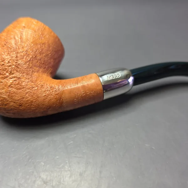 MBSD Briars Timeless Traditions 2 Sandblasted Bent Billiard w/ Silver Handmade Briar Pipe, New - Image 9