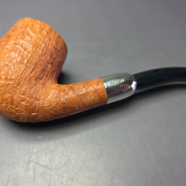 MBSD Briars Timeless Traditions 2 Sandblasted Bent Billiard w/ Silver Handmade Briar Pipe, New - Image 8