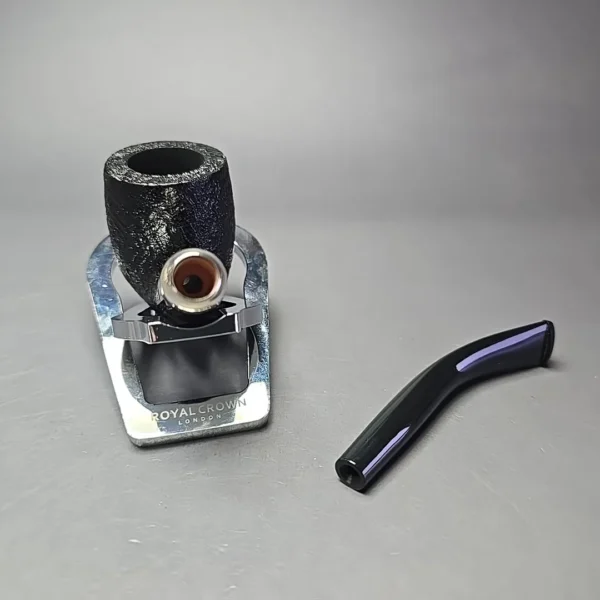 MBSD Briars Timeless Traditions 2 Sandblasted Bent Billiard w/ Silver Handmade Briar Pipe, New - Image 10