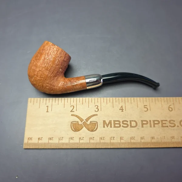 MBSD Briars Timeless Traditions 2 Sandblasted Bent Billiard w/ Silver Handmade Briar Pipe, New - Image 9