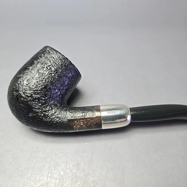 MBSD Briars Timeless Traditions 2 Sandblasted Bent Billiard w/ Silver Handmade Briar Pipe, New - Image 12
