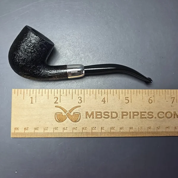 MBSD Briars Timeless Traditions 2 Sandblasted Bent Billiard w/ Silver Handmade Briar Pipe, New - Image 13
