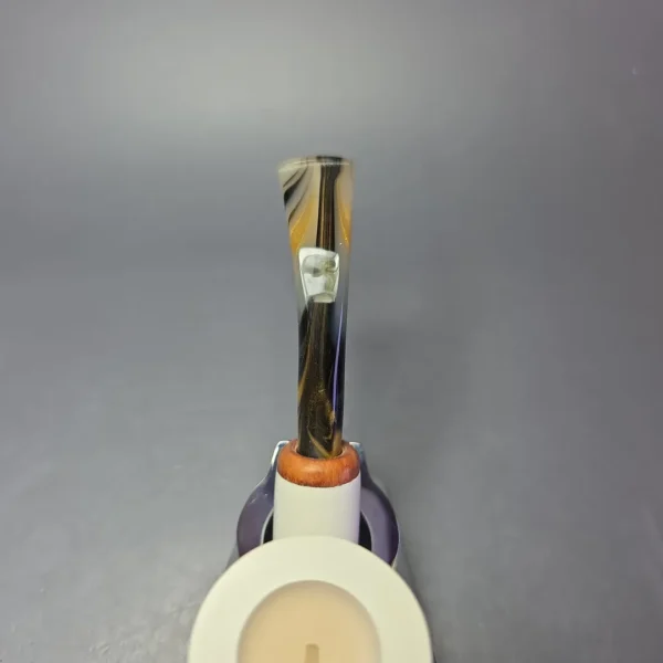 MBSD Meerschaum Deluxe Stacked Bent Billiard Block Meerschaum Pipe, Briars-Mortise - Image 7