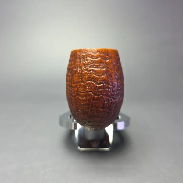 Le Nuvole Partially Sandblasted Bent Billiard w/ Boxwood Estate Briar Pipe, Italian Estates - Image 3