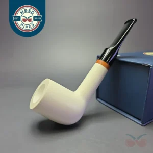 MBSD Meerschaum Deluxe Smooth Billiard Block Meerschaum Pipe, Briars-Mortise