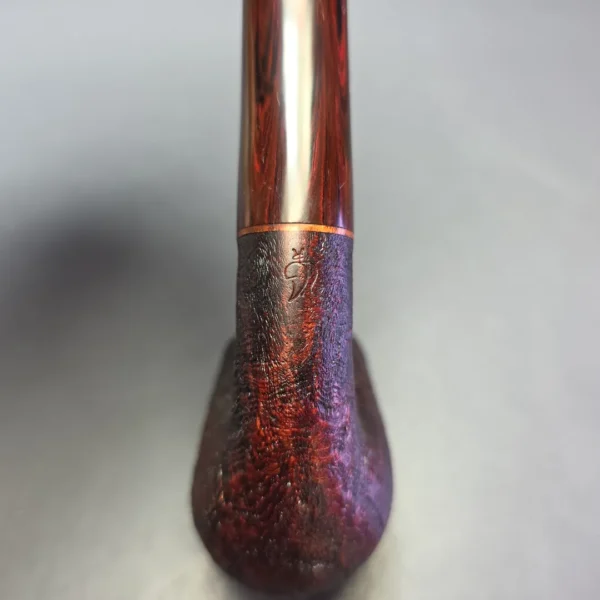 Nate Rose Sandblasted "Cardinal" Sandblasted Bent Billiard Handmade Briar Pipe, New - Image 8