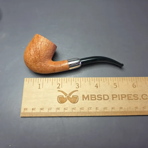 MBSD Briars Timeless Traditions 2 Sandblasted Bent Billiard w/ Silver Handmade Briar Pipe, New - Image 10