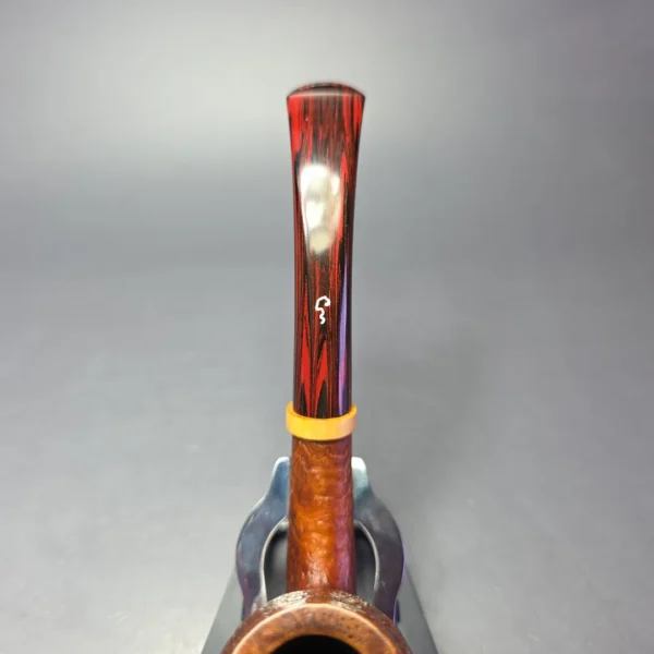 Le Nuvole Partially Sandblasted Bent Billiard w/ Boxwood Estate Briar Pipe, Italian Estates - Image 6