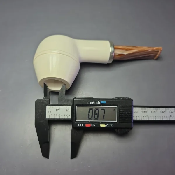 MBSD Meerschaum Silver Smooth Reverse Calabash Rhodesian Block Meerschaum Pipe - Image 9