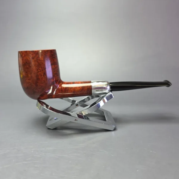 MBSD Briars Timeless Traditions 1 Smooth Billiard w/ Silver Handmade Briar Pipe, New - Image 3