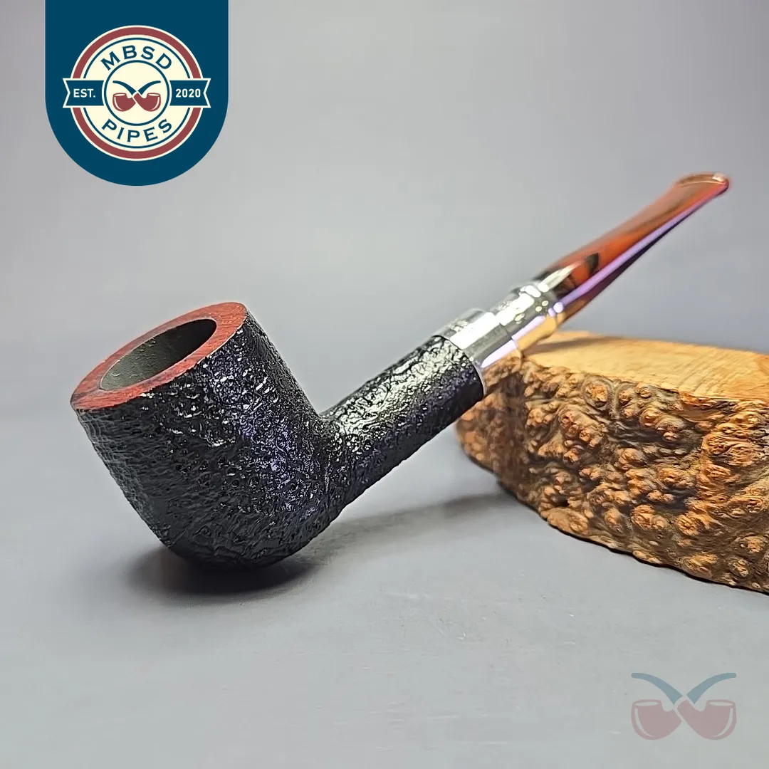 Peterson Newgrange Spigot 106 Partially Sandblasted Pot Estate Briar Pipe, Irish Estates