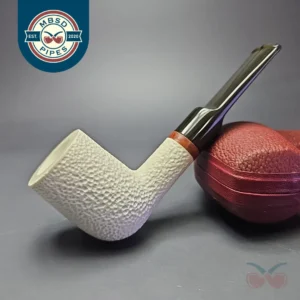 MBSD Meerschaum Deluxe Rusticated Billiard Block Meerschaum Pipe, Briar-Mortise, New