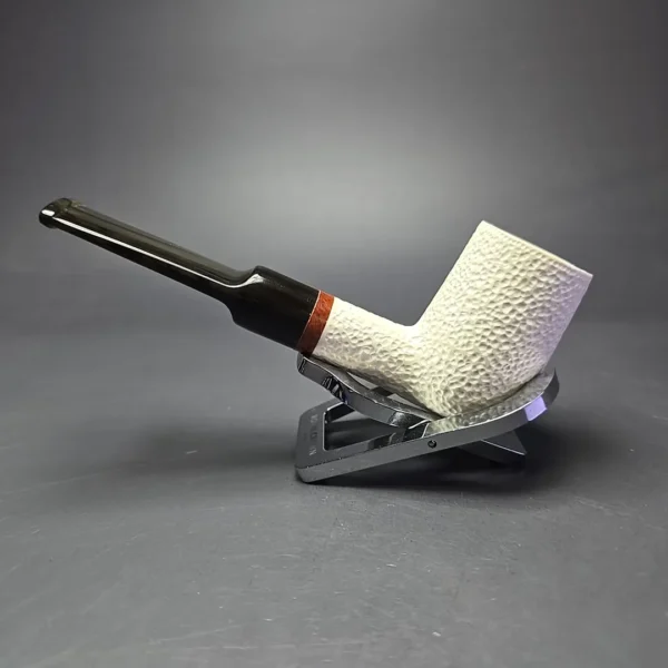 MBSD Meerschaum Deluxe Rusticated Billiard Block Meerschaum Pipe, Briar-Mortise,  New - Image 5