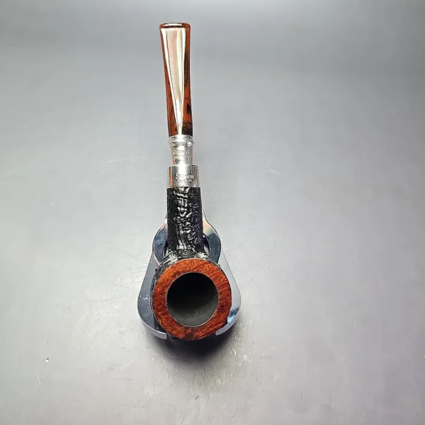 Peterson Newgrange Spigot 106 Partially Sandblasted Pot Estate Briar Pipe, Irish Estates - Image 6