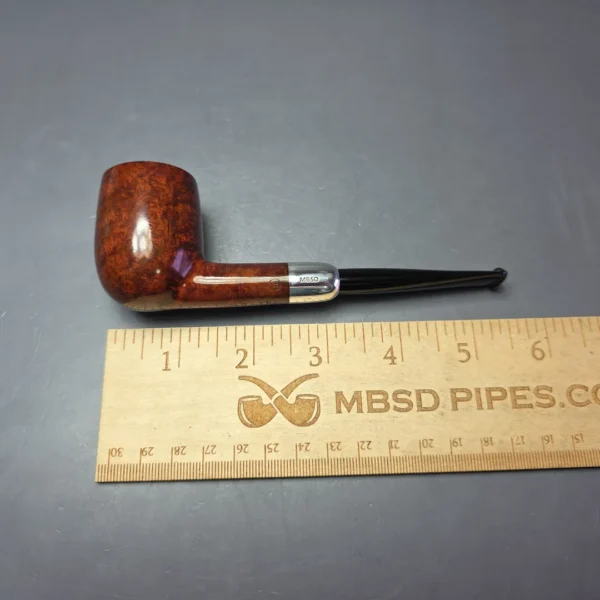 MBSD Briars Timeless Traditions 1 Smooth Billiard w/ Silver Handmade Briar Pipe, New - Image 9