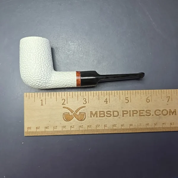 MBSD Meerschaum Deluxe Rusticated Billiard Block Meerschaum Pipe, Briar-Mortise,  New - Image 8