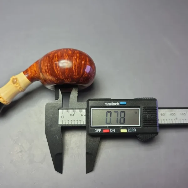 J Mouton Smooth Asymmetric Tomato w/ Bamboo Handmade Briar Pipe, New - Image 11