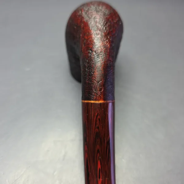 Nate Rose Sandblasted "Cardinal" Sandblasted Bent Billiard Handmade Briar Pipe, New - Image 9