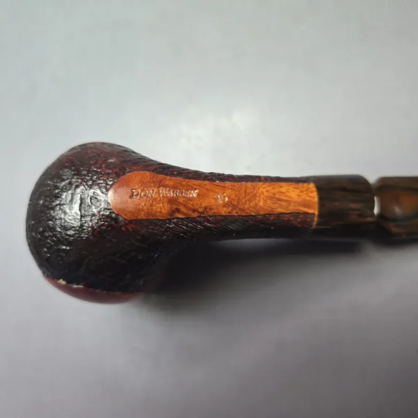 Don Warren Partially Sandblasted Bent Estate Briar Pipe, American Estates - Image 12