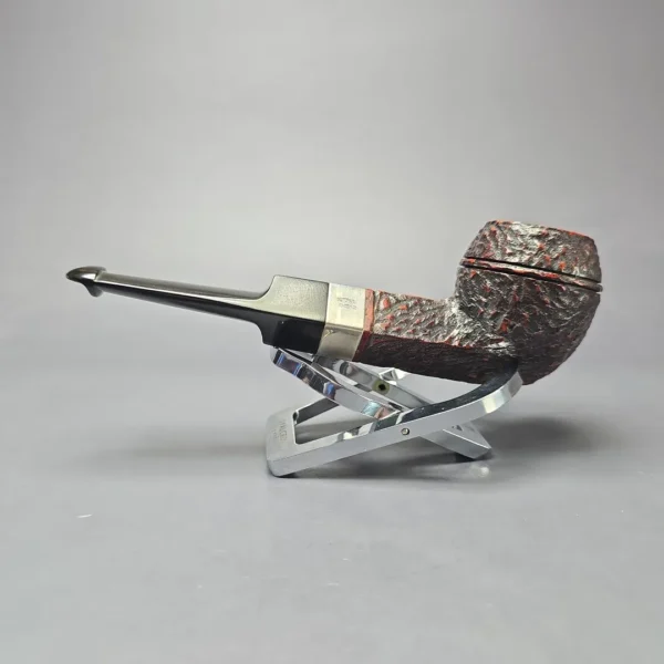 Peterson 2004 Donegal Rocky 150 Silver Mounted Rusticated Bulldog Estate Briar Pipe, Irish Estates - Image 4
