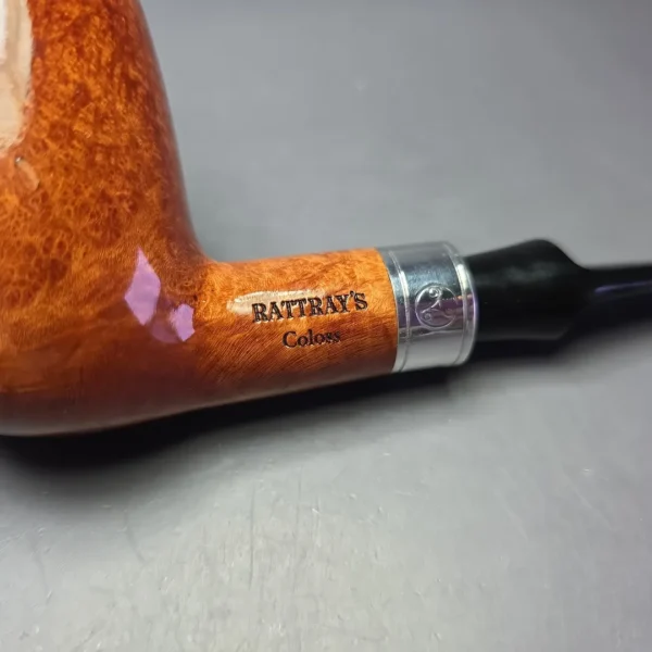 Rattray's Coloss Light Smooth Billiard w/ Chrome Estate Briar Pipe, Unsmoked, 9mm - Image 9