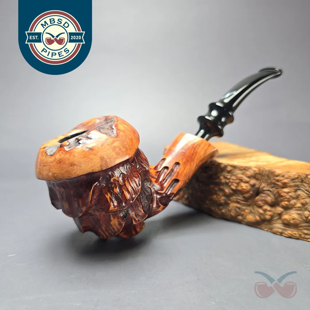 Nording Spruce Cone Partially Rusticated Freehand Estate Briar Pipe, Unsmoked