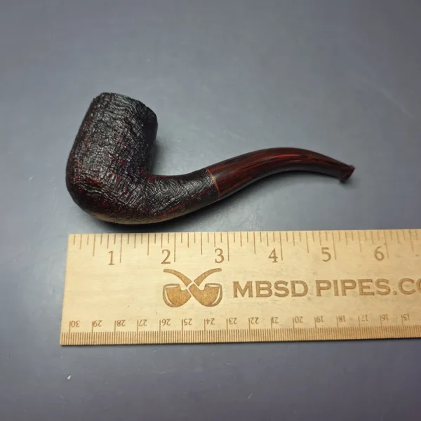 Nate Rose Sandblasted "Cardinal" Sandblasted Bent Billiard Handmade Briar Pipe, New - Image 10