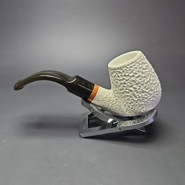 MBSD Meerschaum Deluxe Rusticated Oom Paul Block Meerschaum Pipe Briar-Mortise, New - Image 5
