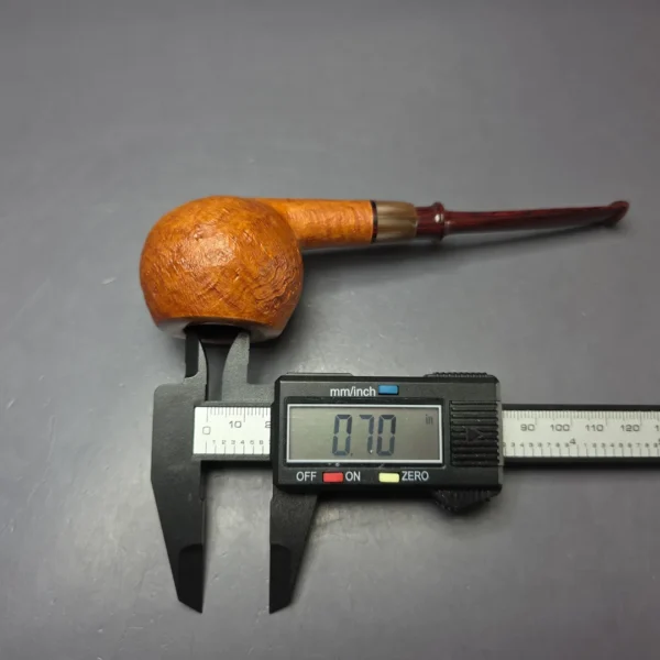 Brentegani Partially Sandblasted Apple w/ Horn Handmade Briar Pipe, New - Image 11