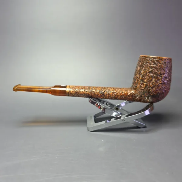 Mark Tinsky Partially Rusticated Lumberman Estate Briar Pipe, American Estates - Image 4