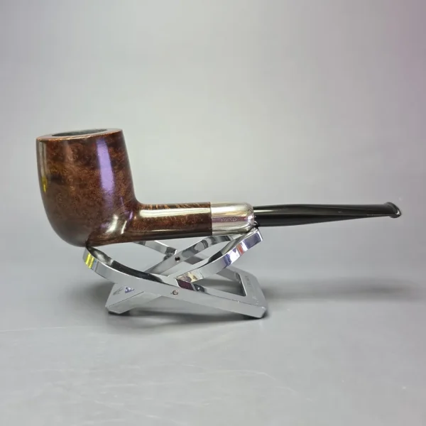 MBSD Briars Timeless Traditions 1 Smooth Billiard w/ Silver Handmade Briar Pipe, New - Image 3