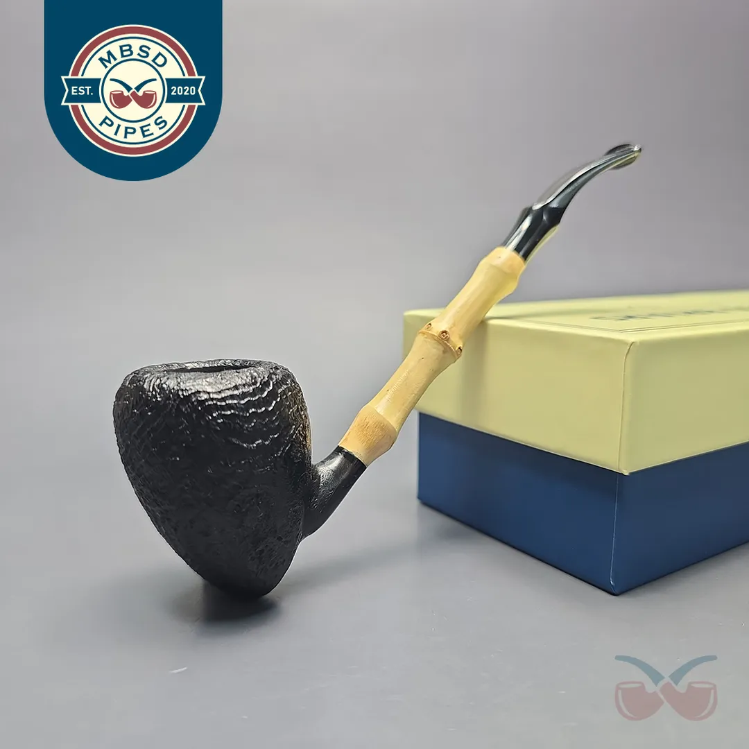 MBSD Briars Modern Masters 1 Sandblasted Peewit w/ Bamboo Handmade Briar Pipe, New