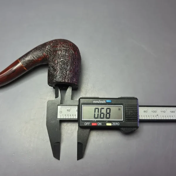 Nate Rose Sandblasted "Cardinal" Sandblasted Bent Billiard Handmade Briar Pipe, New - Image 11