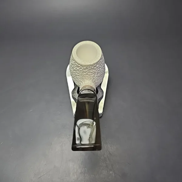 MBSD Meerschaum Deluxe Rusticated Oom Paul Block Meerschaum Pipe Briar-Mortise, New - Image 6