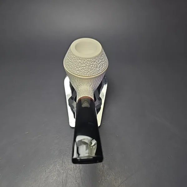 MBSD Meerschaum Deluxe Rusticated Rhodesian Block Meerschaum Pipe, Briars-Mortise, New - Image 5