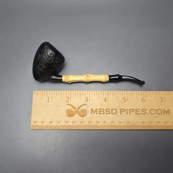 MBSD Briars Modern Masters 1 Sandblasted Peewit w/ Bamboo Handmade Briar Pipe, New - Image 12