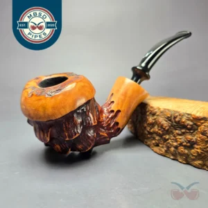 Nording Spruce Cone Partially Rusticated Freehand Estate Briar Pipe, Unsmoked