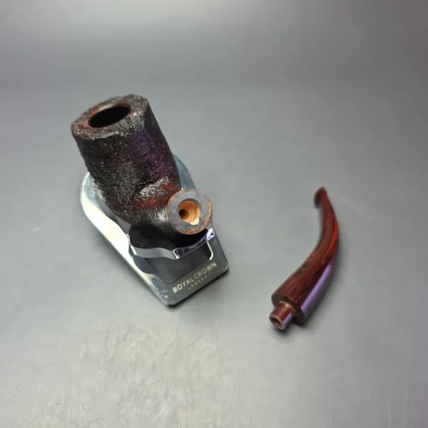 Nate Rose Sandblasted "Cardinal" Sandblasted Bent Billiard Handmade Briar Pipe, New - Image 12