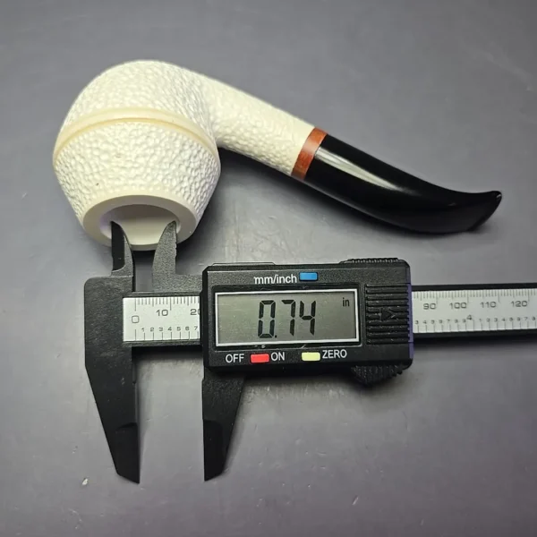 MBSD Meerschaum Deluxe Rusticated Rhodesian Block Meerschaum Pipe, Briars-Mortise, New - Image 10