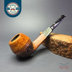 Ascorti 2006 Christmas Partially Rusticated Bulldog Estate Briar Pipe, Italian Estates