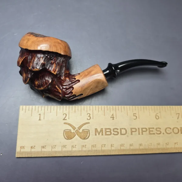 Nording Spruce Cone Partially Rusticated Freehand Estate Briar Pipe, Unsmoked - Image 10
