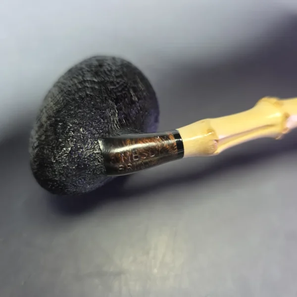 MBSD Briars Modern Masters 1 Sandblasted Peewit w/ Bamboo Handmade Briar Pipe, New - Image 8