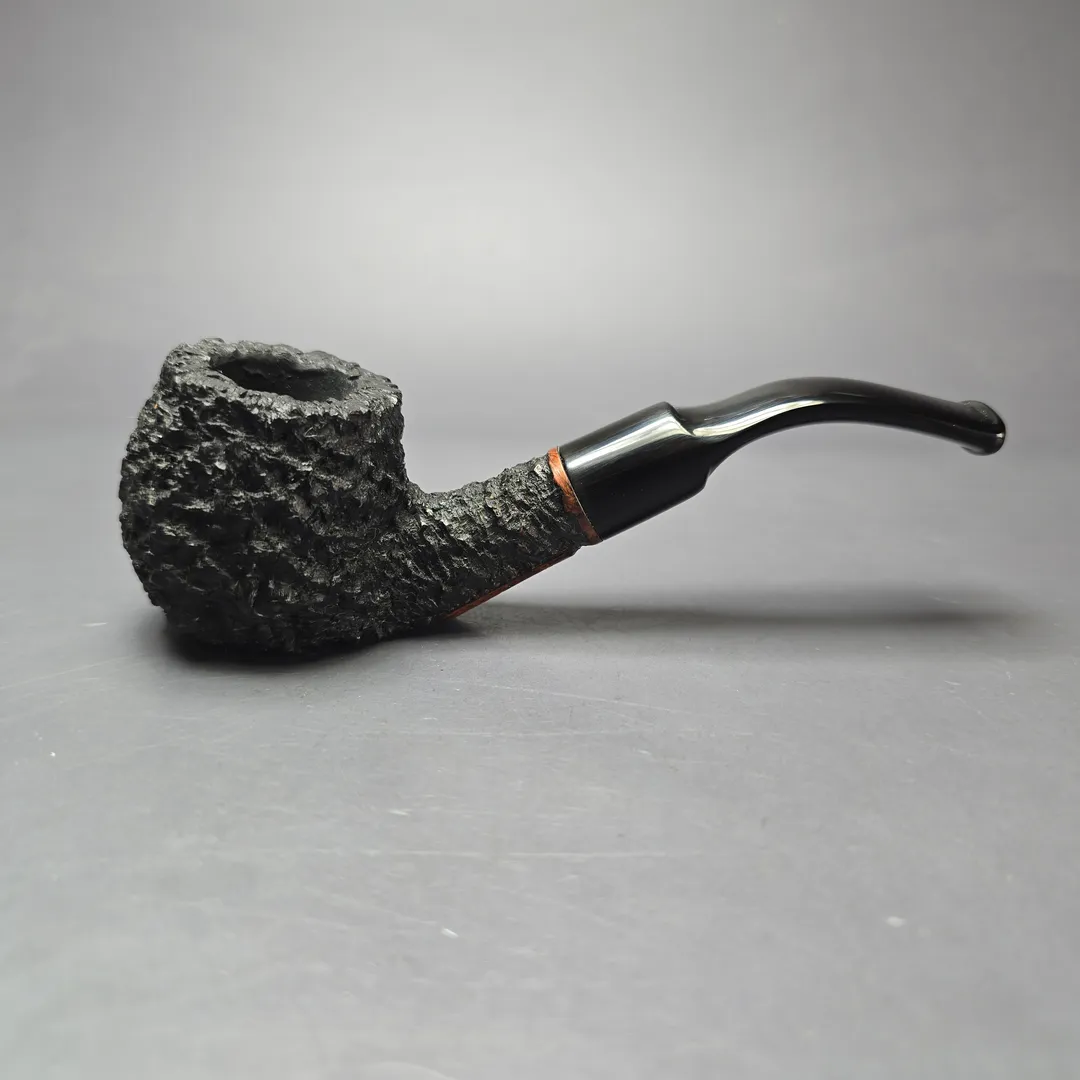 JM Boswell 2019 Rusticated Bent Billiard Estate Briar Pipe, American Estates - Image 2