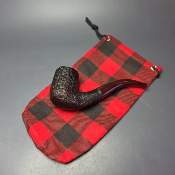 Nate Rose Sandblasted "Cardinal" Sandblasted Bent Billiard Handmade Briar Pipe, New - Image 13