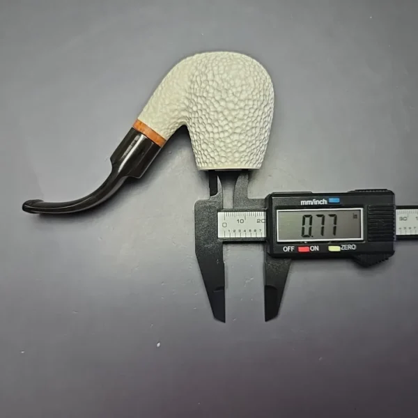 MBSD Meerschaum Deluxe Rusticated Oom Paul Block Meerschaum Pipe Briar-Mortise, New - Image 8