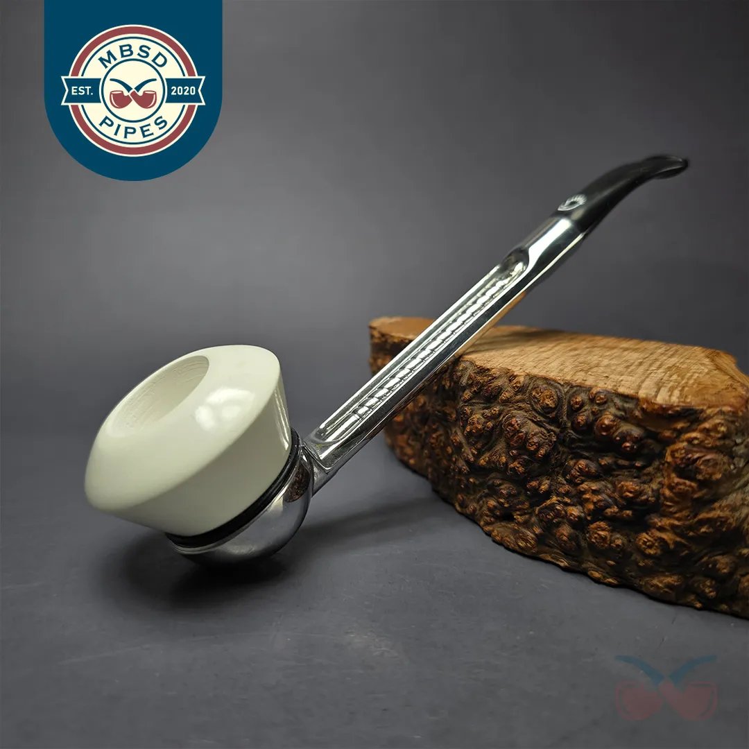 Falcon Classic Curved w/ MBSD Meerschaum Dublin Block Meerschaum Bowl Pipe, New