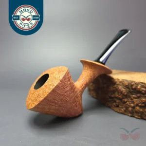 Madao 3000 Natural Sandblasted Asymmetric Cherrywood Sitter Handmade Briar Pipe, New